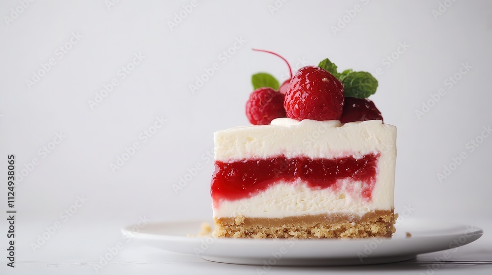 Creamy Dessert Slice with Raspberry Topping Creamy Dessert Slice with Raspberry Topping