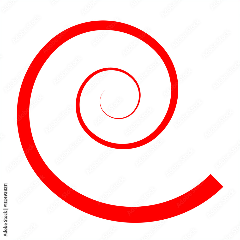 Dynamic Red Spiral Design on White Background. Dynamic Red Spiral Design on White Background.