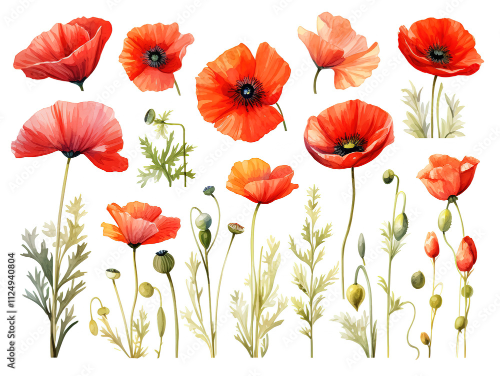 Obraz premium Fantastic beautiful red blooming poppies