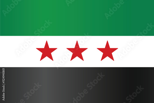 Free Download Minimalist Syrian Flag with Green, White, and Black Stripes and Red Stars - GFXLoad