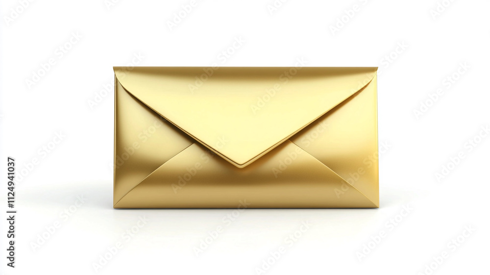 a golden envelope isolated on white background. a golden envelope isolated on white background.