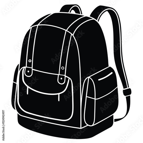 illustration of a bag Silhouette vector with white background