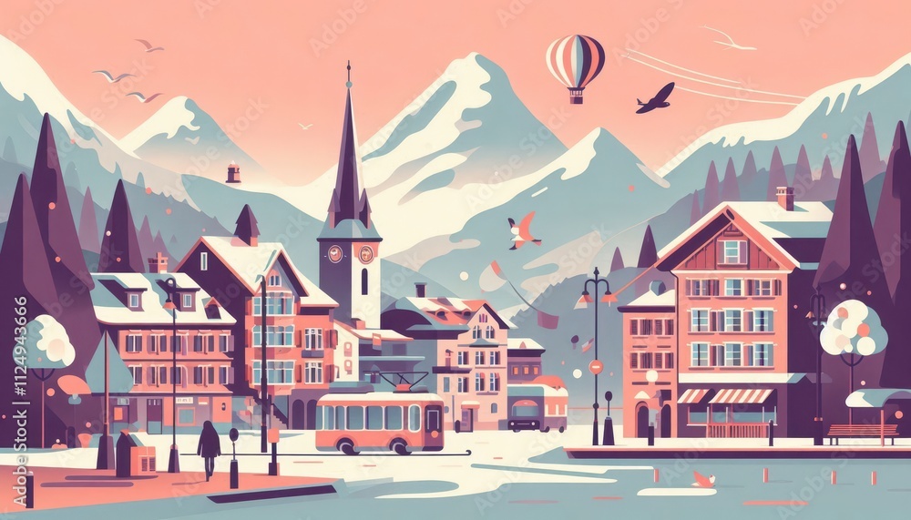 Travel around the world Europe images of landmarks of big famous cities Bright illustration content created with generative AI software Travel around the world Europe images of landmarks of big famous cities Bright illustration content created with generative AI software
