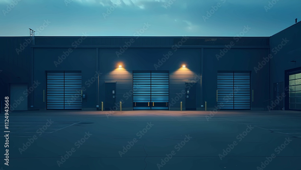 industrial warehouses in the parking industrial warehouses in the parking