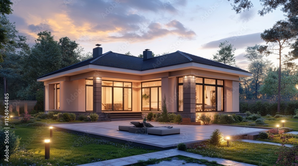 Modern bright interiors. 3D rendering Modern bright interiors. 3D rendering
