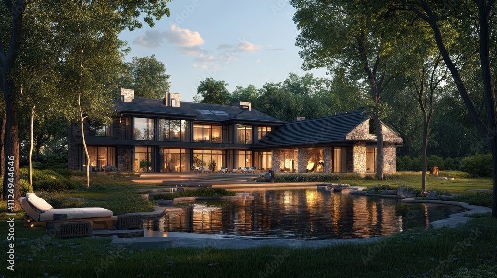 Fototapeta premium Modern bright interiors. 3D rendering