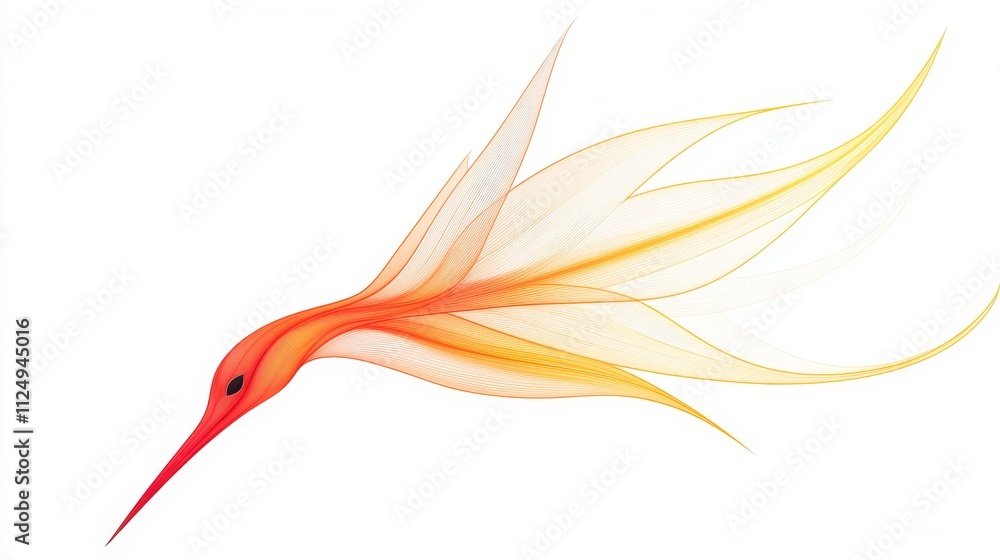 A tropical bird of paradise outline A tropical bird of paradise outline