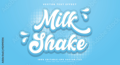 Milk Shake Modern Style 3d editable text effect Template