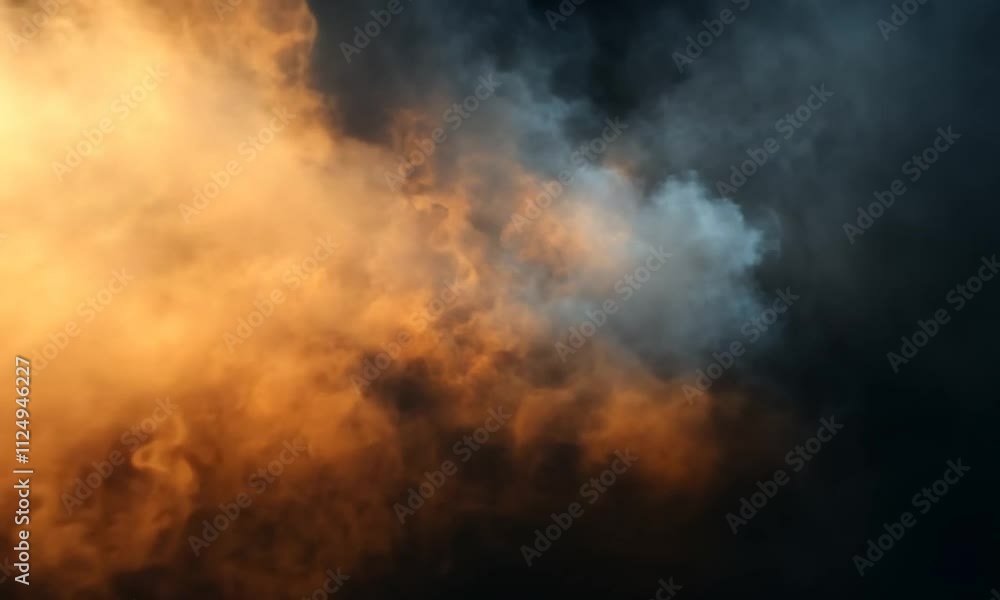 Abstract Smoke and Cloud Formation with Warm and Cool Tones Abstract Smoke and Cloud Formation with Warm and Cool Tones