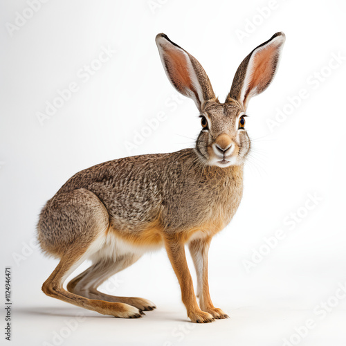 Antelope Jackrabbit on white background photo