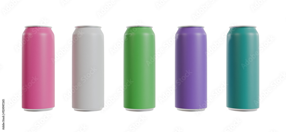 Aluminium bottles for drinks without logo (mock up) in different colors isolated on a white background, front view Aluminium bottles for drinks without logo (mock up) in different colors isolated on a white background, front view