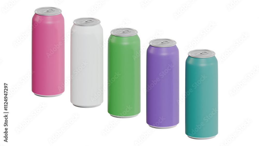 Aluminium bottles for drinks without logo (mock up) in different colors isolated on a white background, side view Aluminium bottles for drinks without logo (mock up) in different colors isolated on a white background, side view
