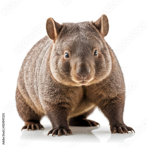 common wombat on white background