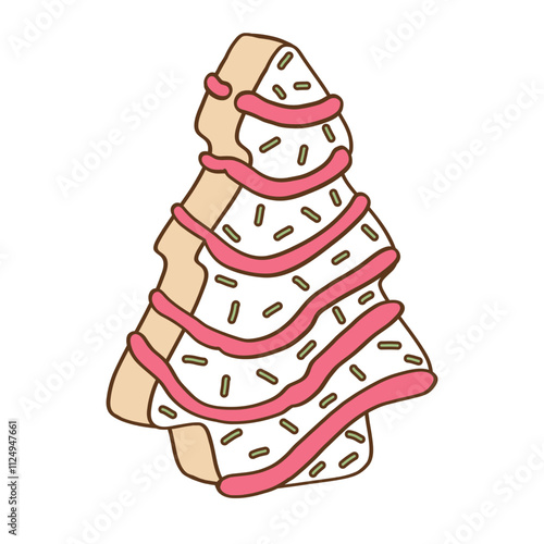 Kawaii Christmas pastel Christmas tree cake cute winter holiday.