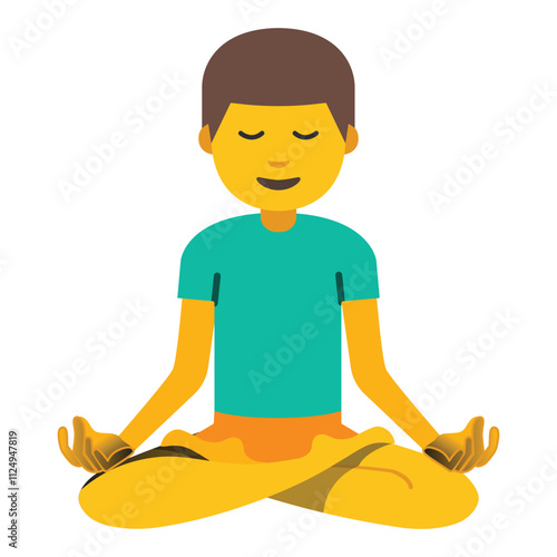 Person in Lotus Position Vector Icon - Sitting with Eyes Closed and Legs Crossed