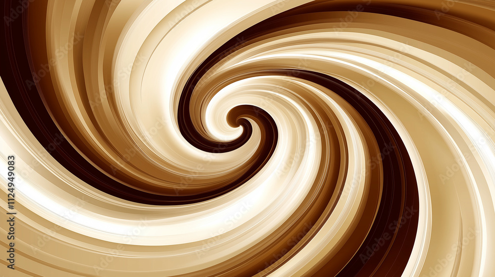 Retro-inspired swirling abstract design in mocha mousse and cream tones Retro-inspired swirling abstract design in mocha mousse and cream tones