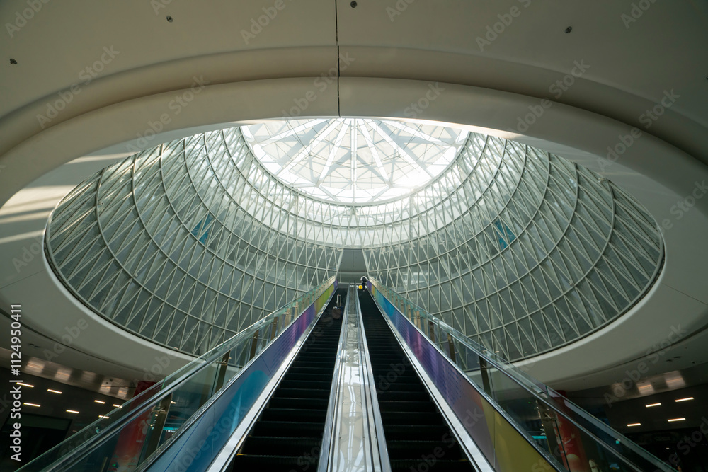 Fototapeta premium Automatic escalators at subway stations