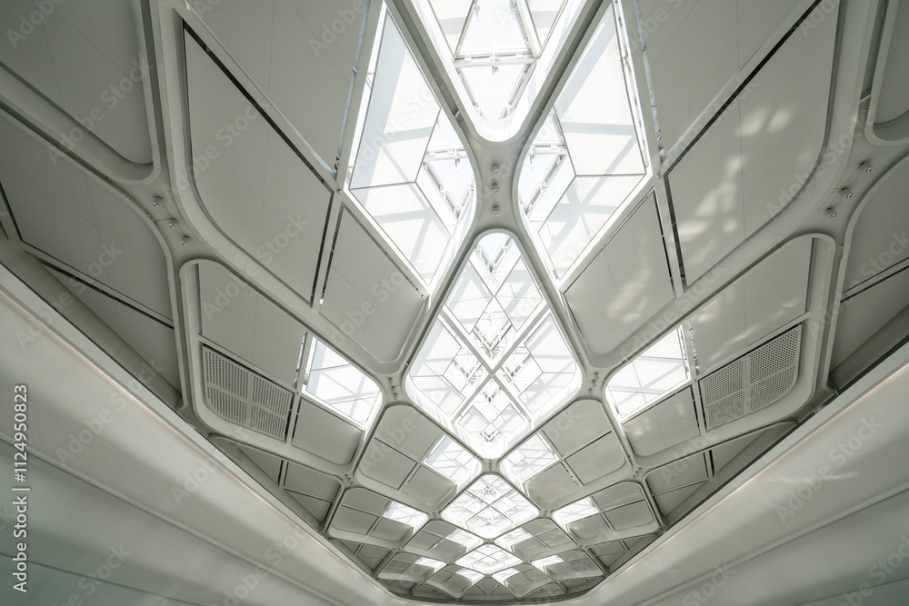 The modern style architectural dome of the subway station