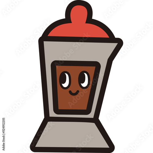 Cute Cartoon Coffee Grinder Illustration