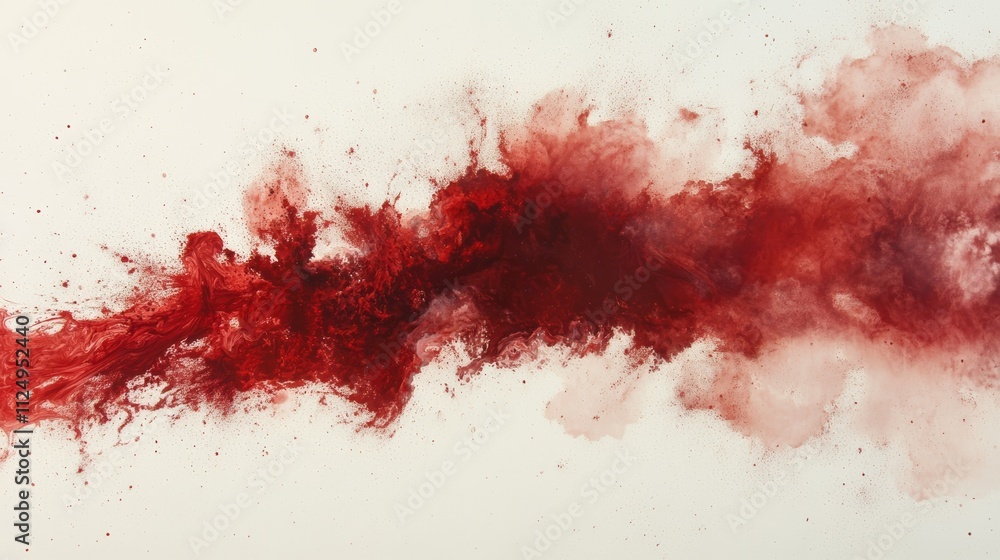 abstract red dust splattered on white background. Red powder explosion on white background. Freeze motion of red particles splash. abstract red dust splattered on white background. Red powder explosion on white background. Freeze motion of red particles splash.