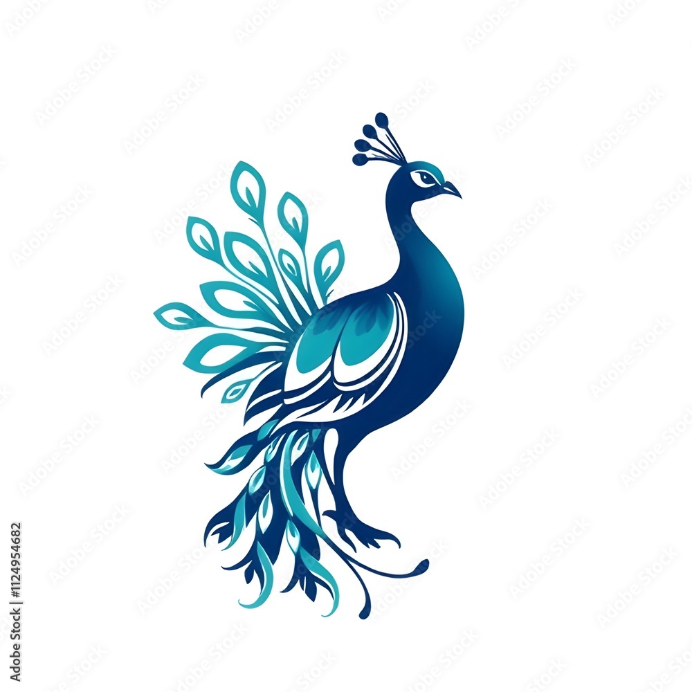 Fototapeta premium a blue white peacock