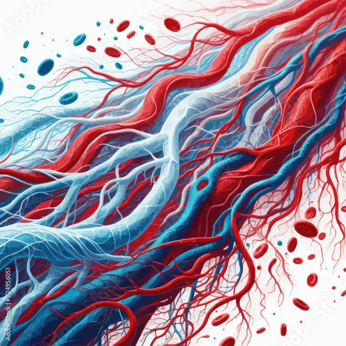 Red blood cells and veins