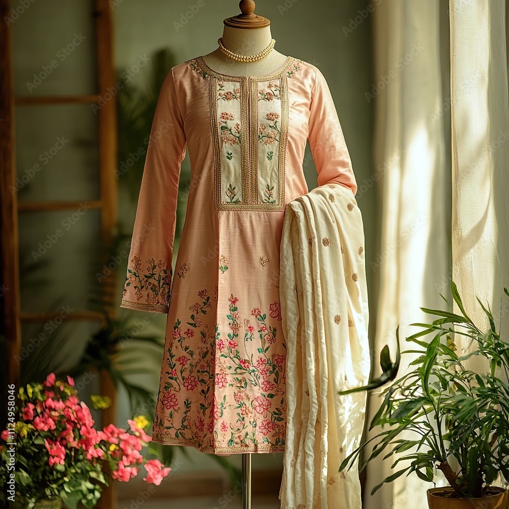 elegant chanderi silk kurta on mannequin italian clothes elegant chanderi silk kurta on mannequin italian clothes