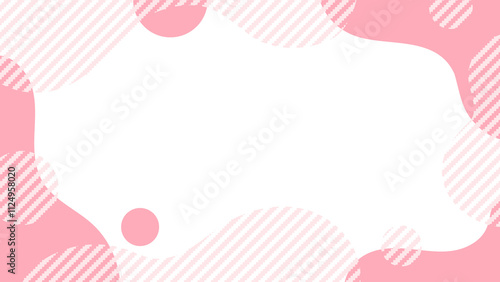 ピンク色ギザギザストライプの流体シェイプフレーム16：9