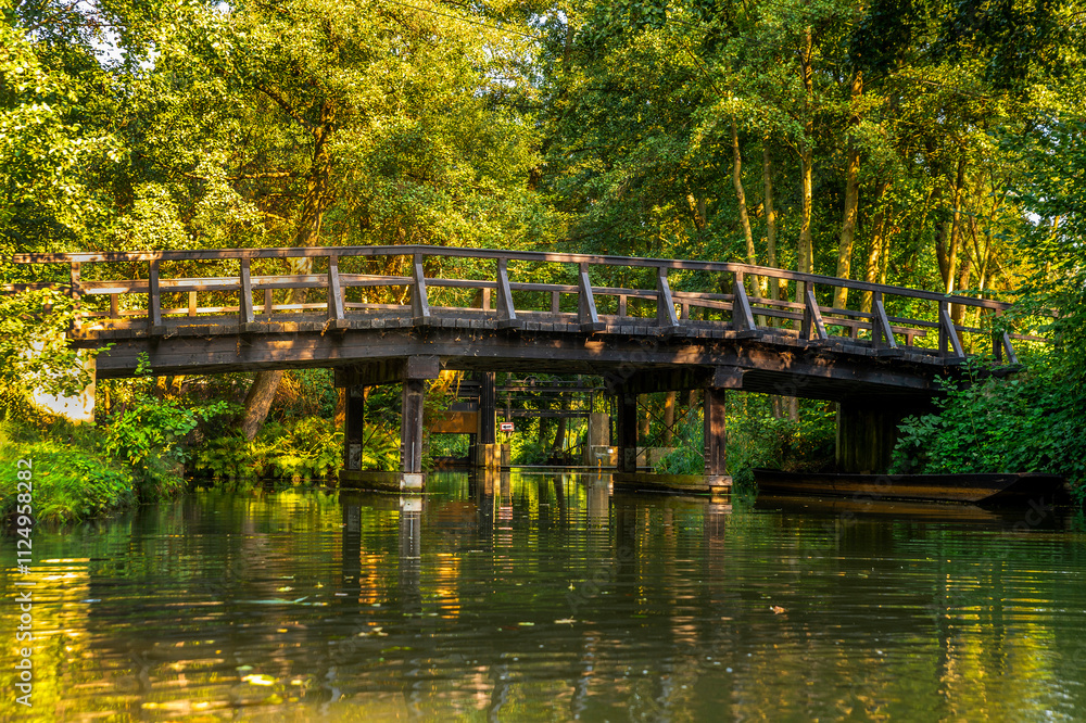 Naklejka premium Alte Holzbrücke über die Spree