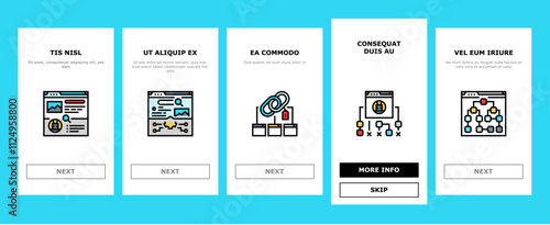 seo optimize community onboarding mobile vector technical audit, market rank, search improve, marketing dashboard, report seo optimize community illustrations