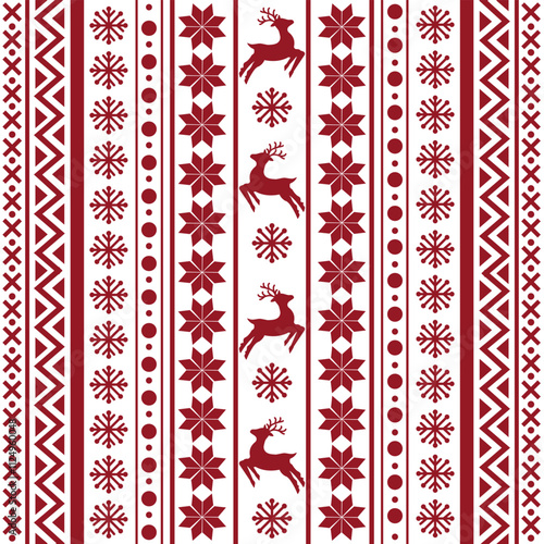 Seamless Scandinavian pattern for Christmas and New Year for winter hat, ugly sweater, jumper, paper or other designs.