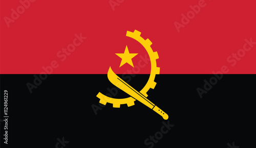 Angola, Angolan flag, flag of Angola, national flag of Angola, flat vector photo