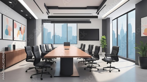 Modern Conference Room City View Office Interior Design