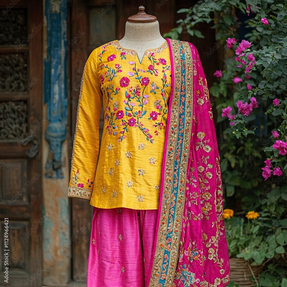 punjabi phulkari salwar kameez on mannequin indian clothes punjabi phulkari salwar kameez on mannequin indian clothes
