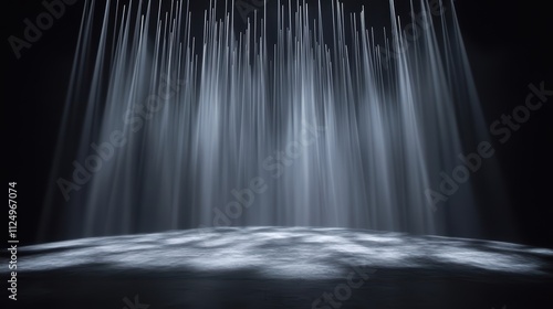 Ethereal Water Cascade with Soft Light and Dark Background