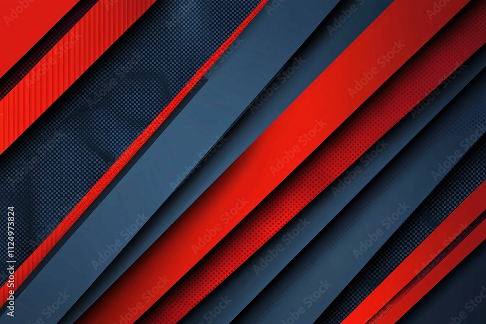 Fototapeta premium A futuristic geometric abstract background combining bold red and blue hues