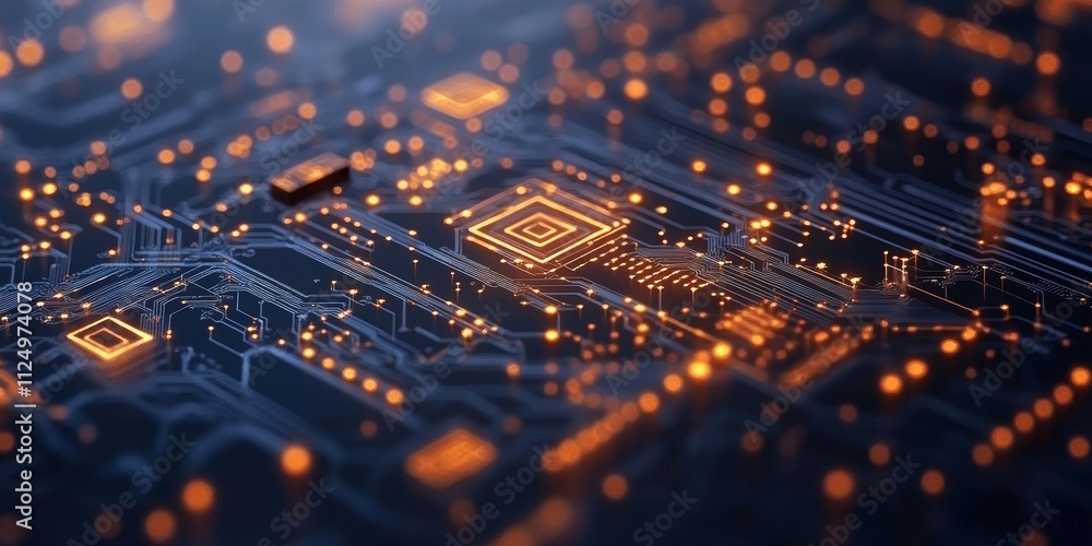 circuit board pattern on a dark background, Generative AI circuit board pattern on a dark background, Generative AI