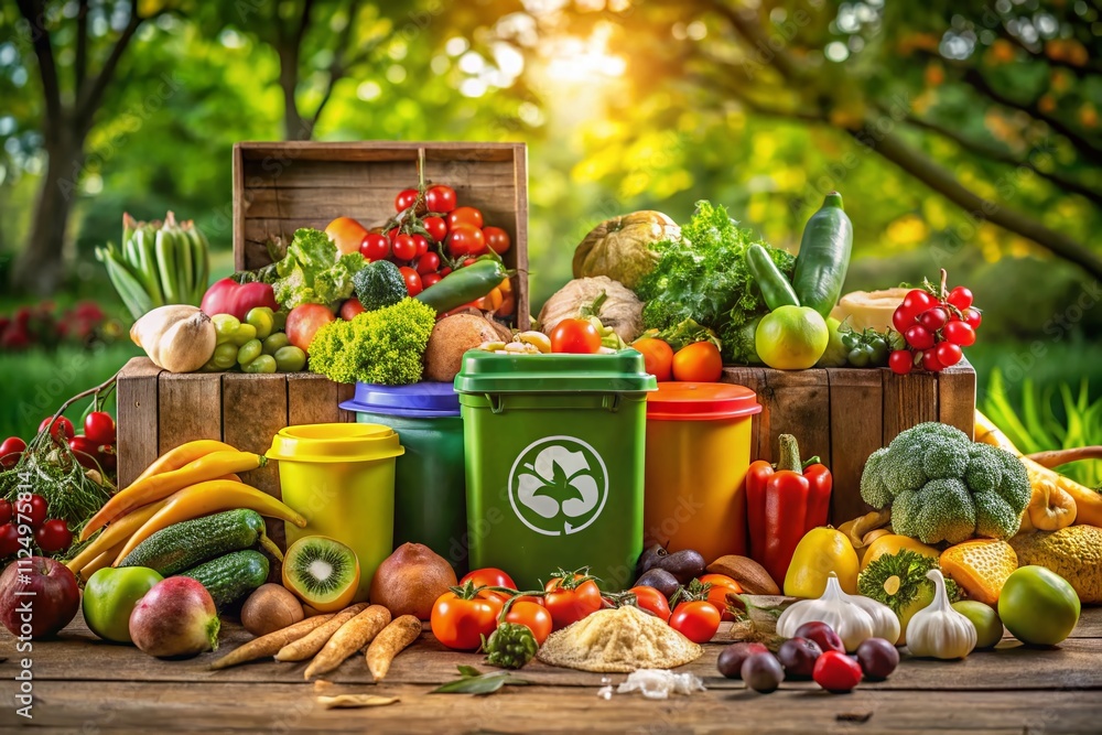 Celebrating America Recycles Day: A Colorful Display of Recycled Food Containers and Fresh Produce, Highlighting Sustainability and Environmental Awareness in Food Photography Celebrating America Recycles Day: A Colorful Display of Recycled Food Containers and Fresh Produce, Highlighting Sustainability and Environmental Awareness in Food Photography