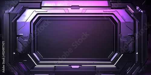 Wallpaper Mural Futuristic metallic panel with purple glow. Torontodigital.ca