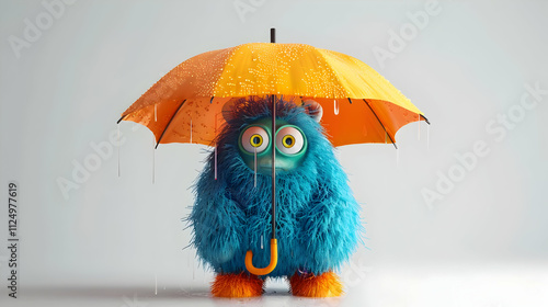 3D Illustration Rainy Day Monster