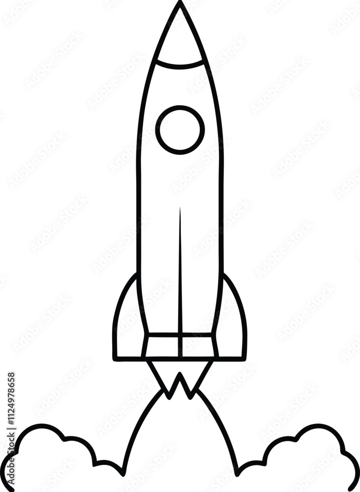 Rocket Launching Icon Clipart Vector Illustration Rocket Launching Icon Clipart Vector Illustration