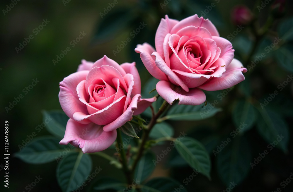 Bush large pink roses, blooming flower outside garden, close-up. AI Generative Bush large pink roses, blooming flower outside garden, close-up. AI Generative