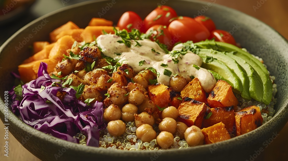 Vibrant Buddha Bowl: A Nutritious and Flavorful Vegetarian Delight Vibrant Buddha Bowl: A Nutritious and Flavorful Vegetarian Delight