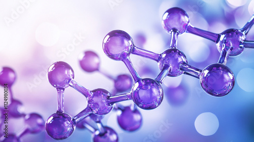 3d render of dna molecule, violet crystal dna