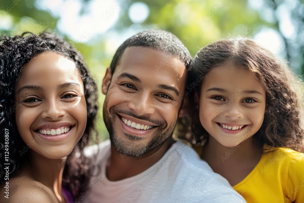 Smiling family enjoying a sunny day outdoors Smiling family enjoying a sunny day outdoors