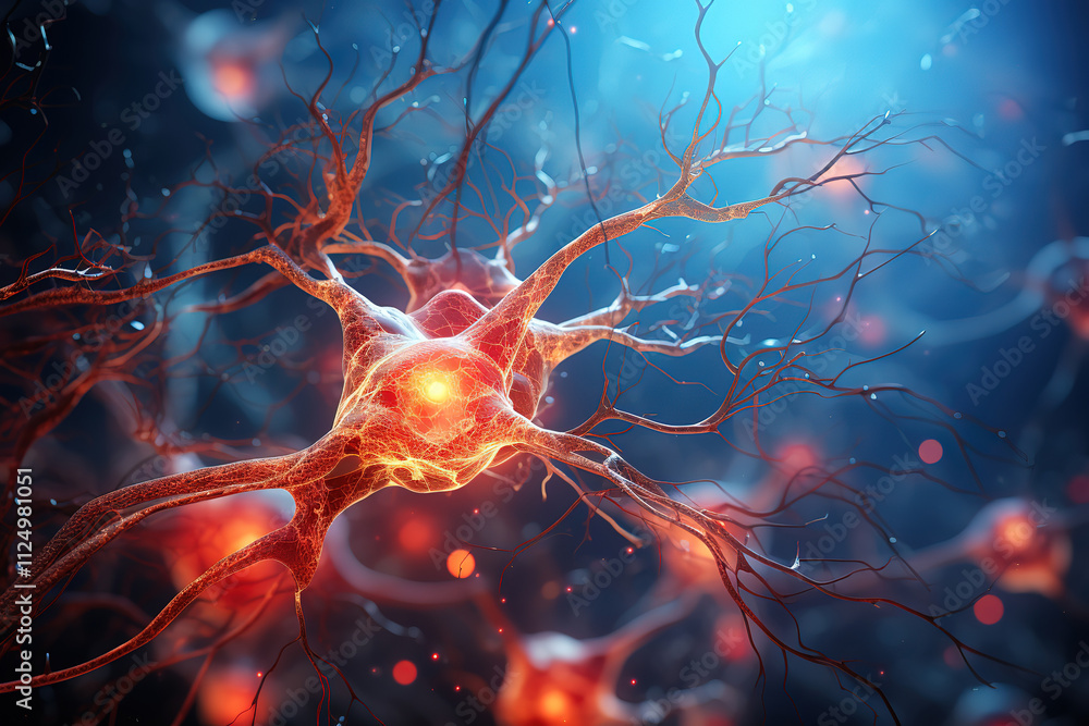 Generous Vibrant illustration of brain with pulsing electrical impulses Generous Vibrant illustration of brain with pulsing electrical impulses