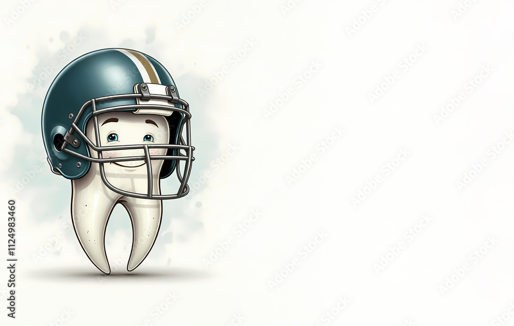 Football Player Tooth in Helmet, Dental Dentist Image, Teeth Molar Premolar Root Illustration Football Player Tooth in Helmet, Dental Dentist Image, Teeth Molar Premolar Root Illustration