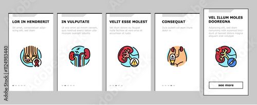 urology prostate urinary kidney onboarding mobile vector bladder human, men cancer, urologist renal, tract stone, cystitis doctor, nephrology urology prostate urinary kidney illustrations