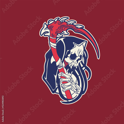 Ilustrasi desain logo Grim Reaper