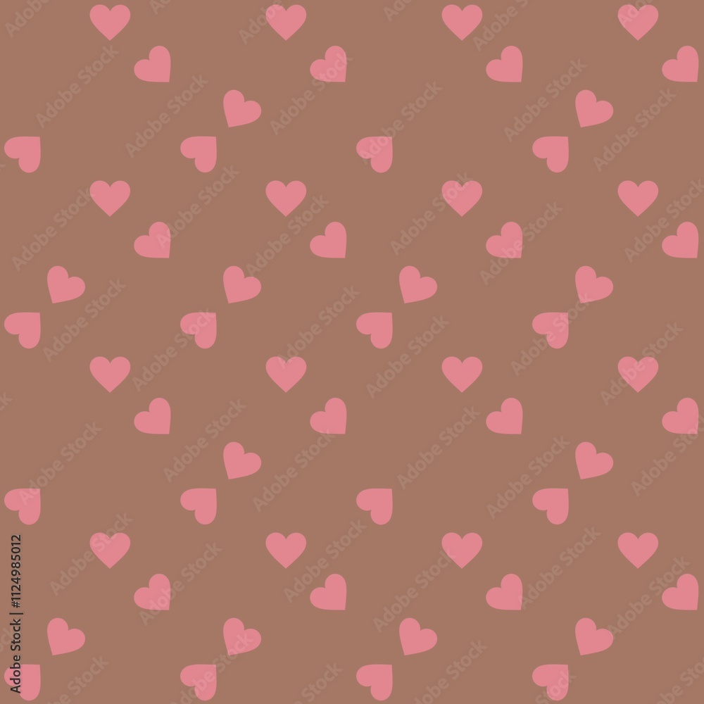 Seamless Pattern of Heart on Mocha Mousse Background Seamless Pattern of Heart on Mocha Mousse Background